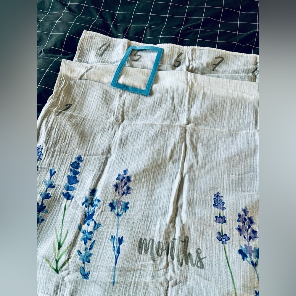 Monthly swaddle with felt frame, monthly growth tracker for newborn